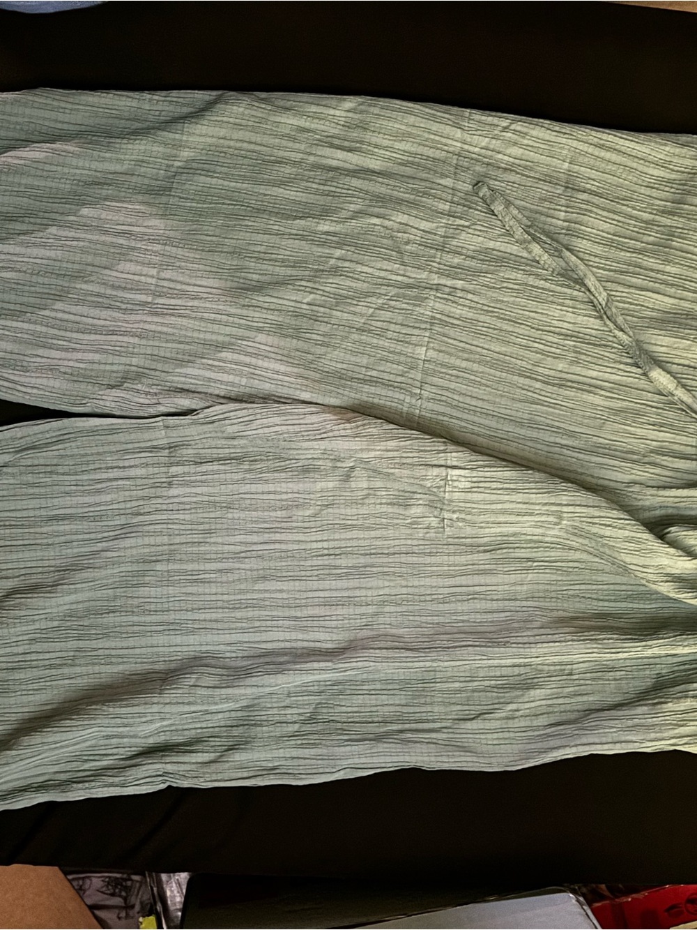 Light Mint Green Wide Leg Women's Pants with Drawstring